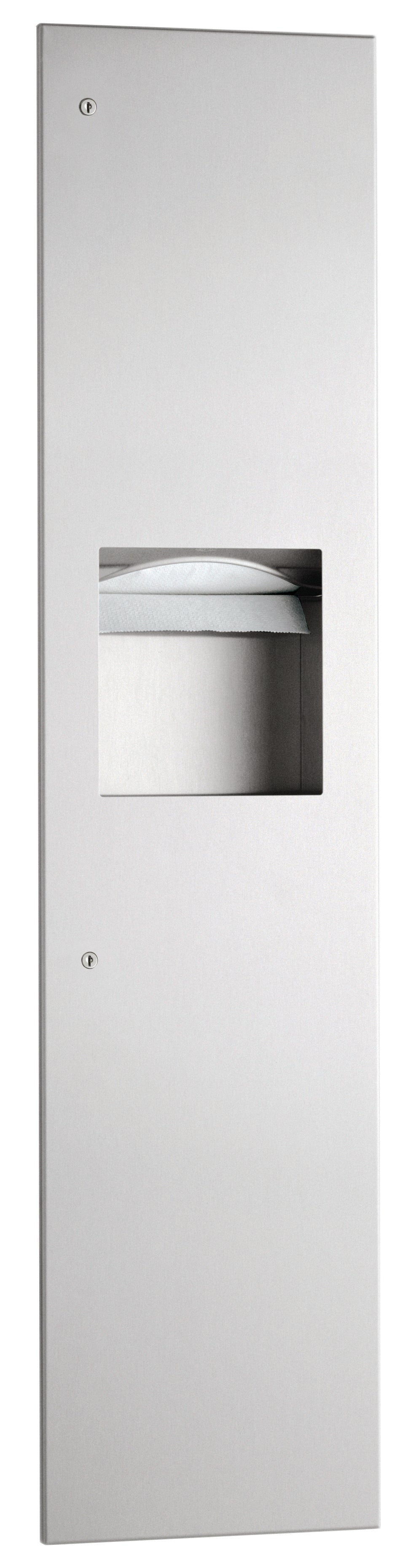 Bobrick B-38034 - Recessed Paper Towel Dispenser and Waste Receptacle, Satin Finish, 3.8-Gallon Waste