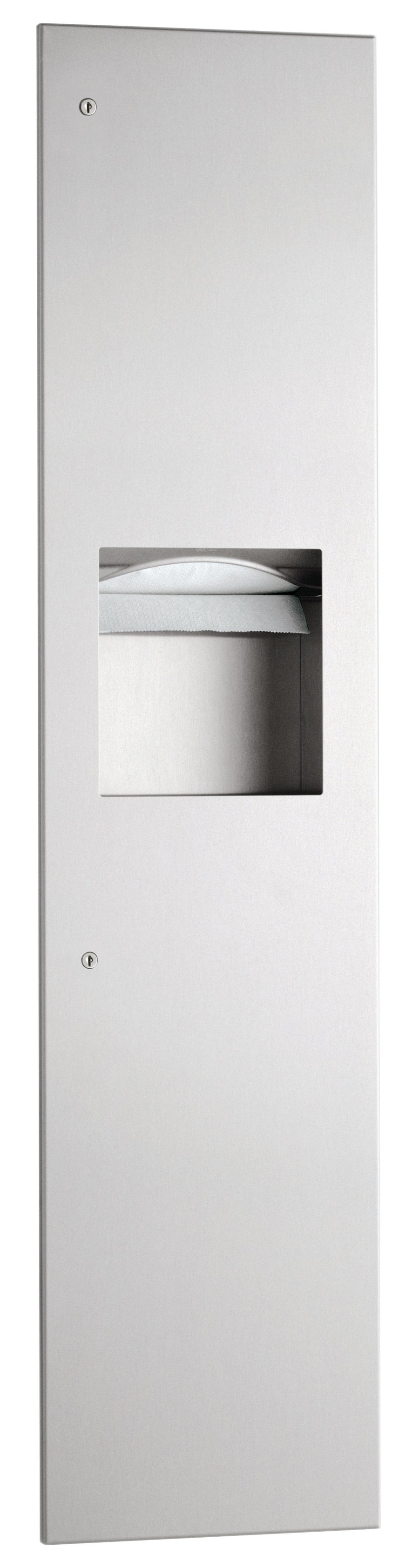 Bobrick B-38034 - Recessed Paper Towel Dispenser and Waste Receptacle, Satin Finish, 3.8-Gallon Waste