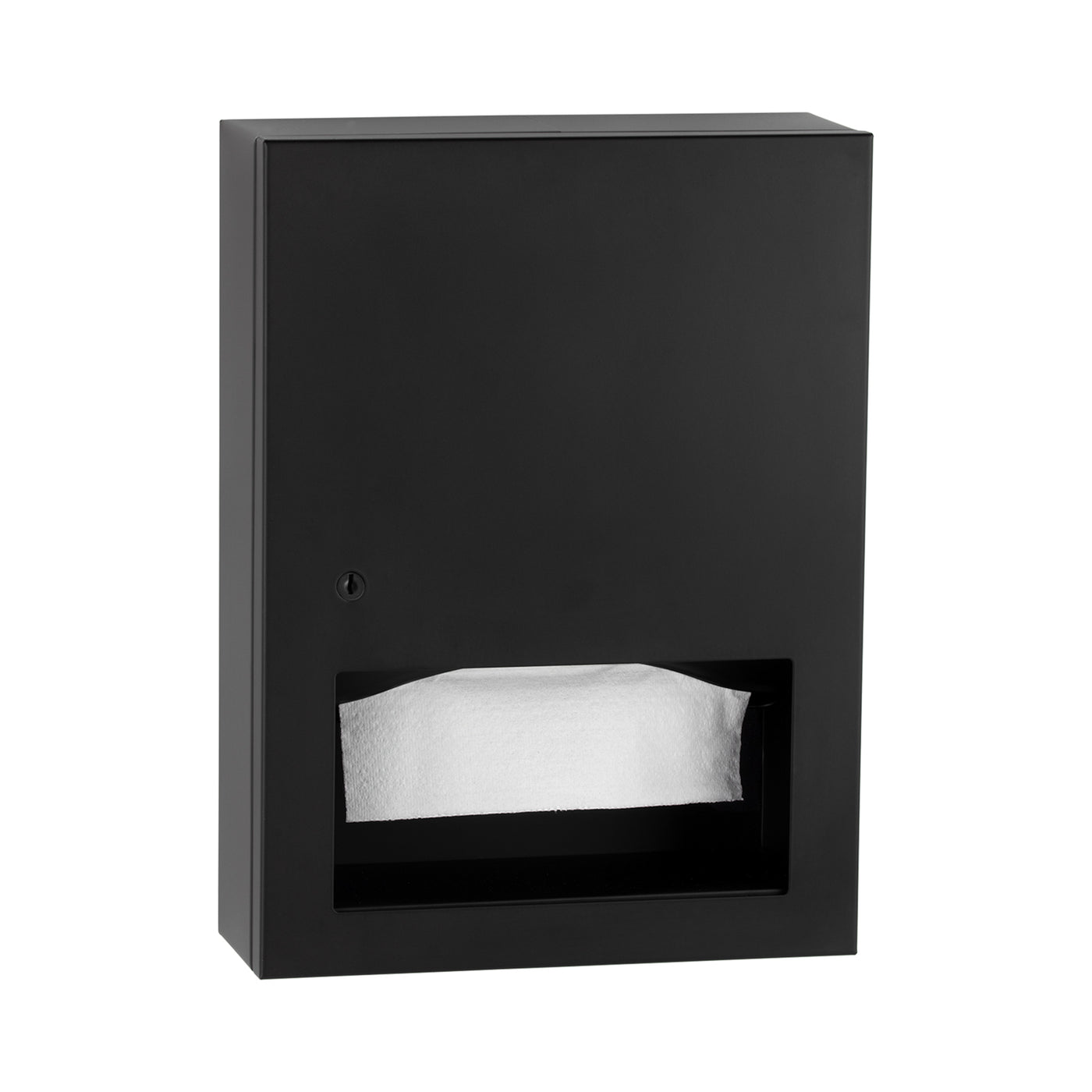 Bobrick B-359039.MBLK - Surface-Mounted Paper Towel Dispenser, Matte Black, 400 Multifold Towels