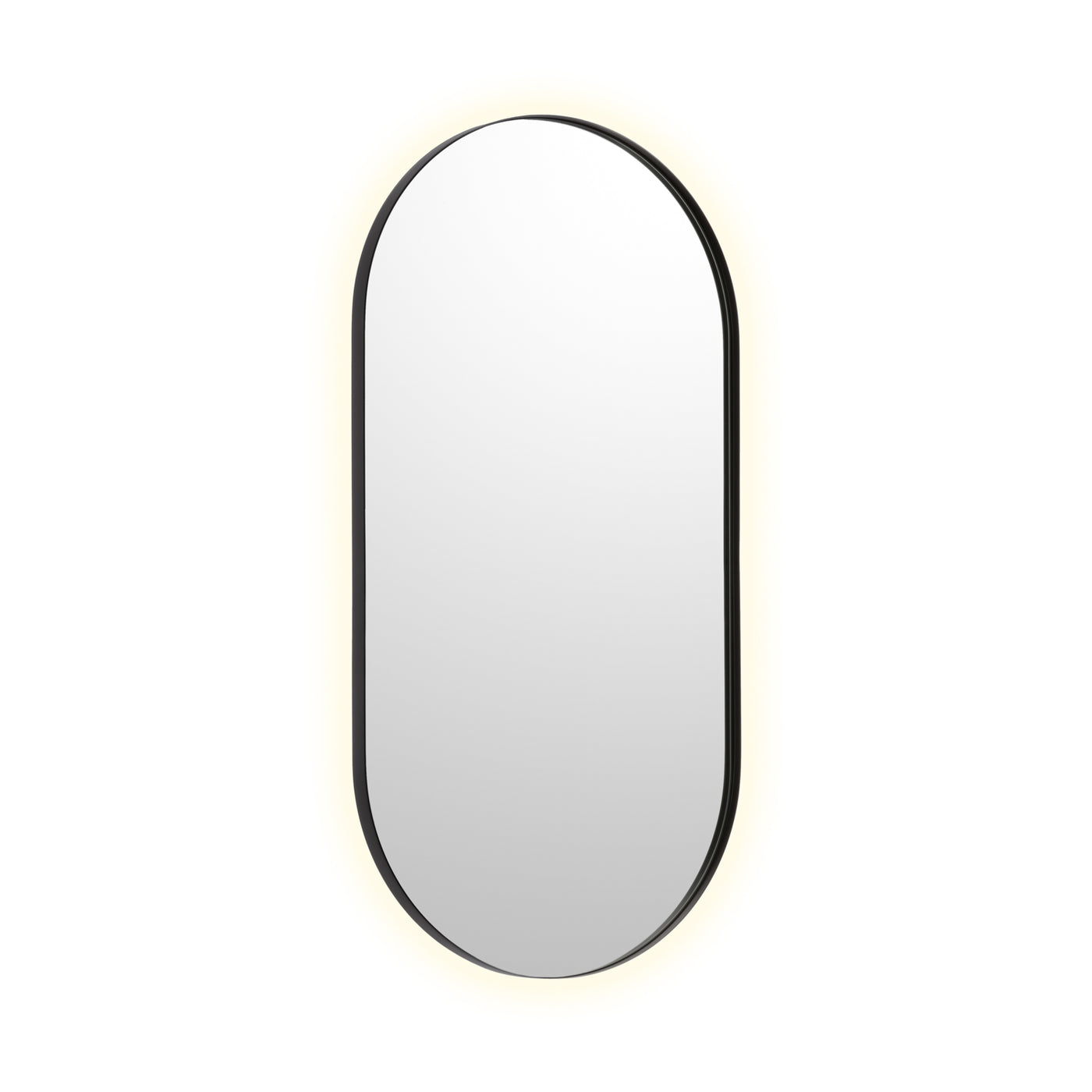 Bobrick B-104 2448.MBLK - Pill Shaped Backlit LED Mirror, Matte Black