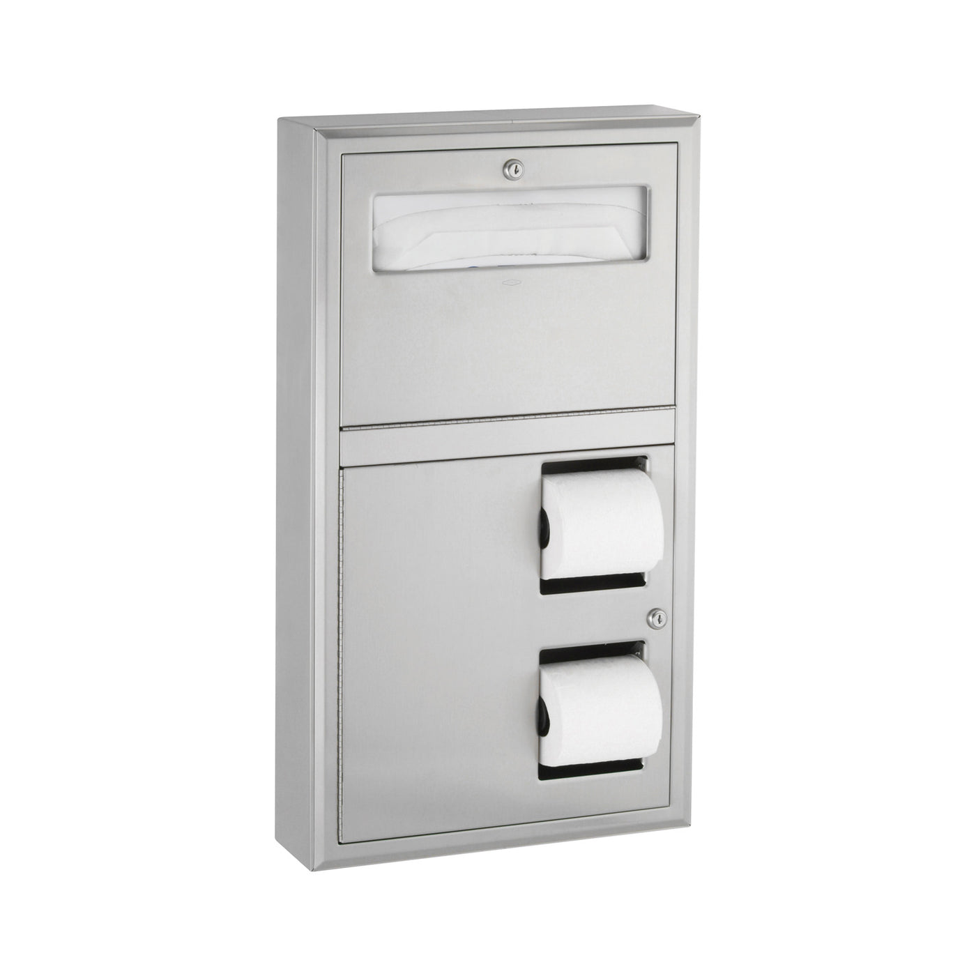 Bobrick B-3479 - Surface-Mounted Toilet Tissue Dispenser and Seat-Cover Dispenser