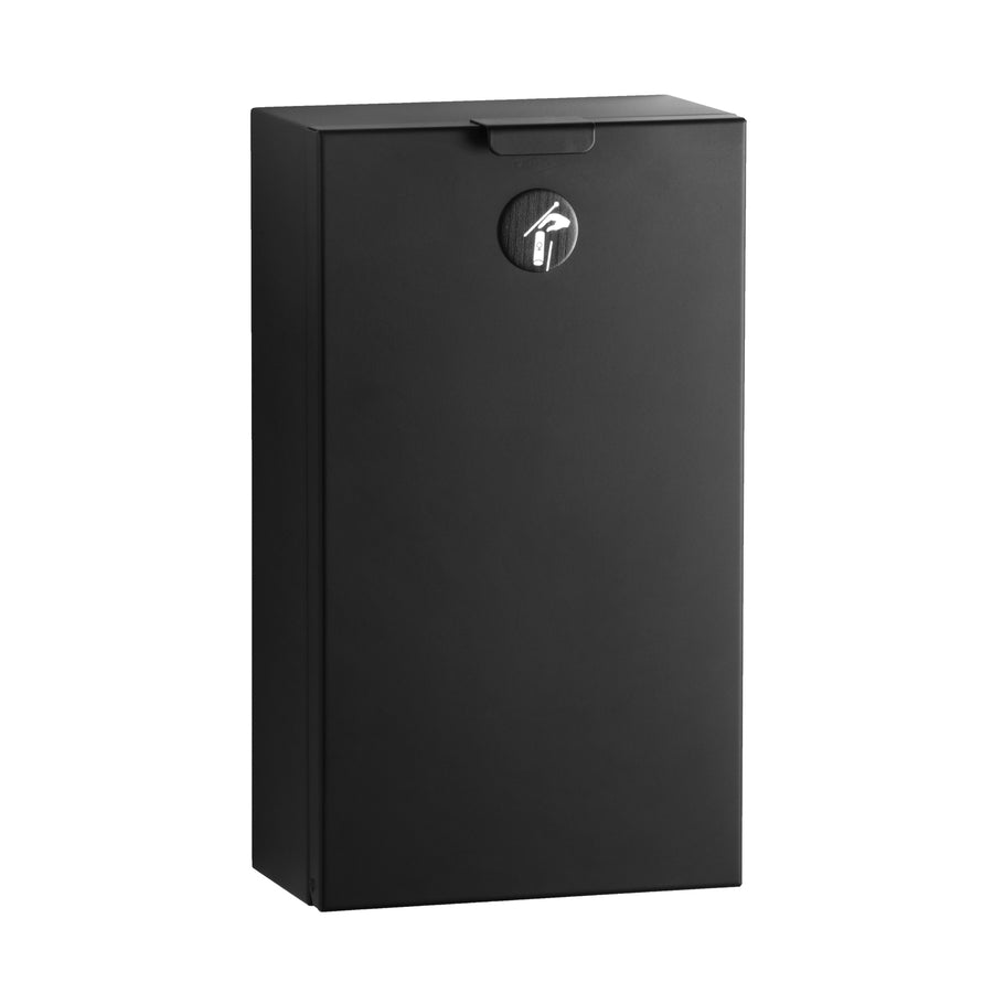 Bobrick B-35139.MBLK - Surface-Mounted Sanitary Napkin Disposal, Matte Black, 0.5-Gallon