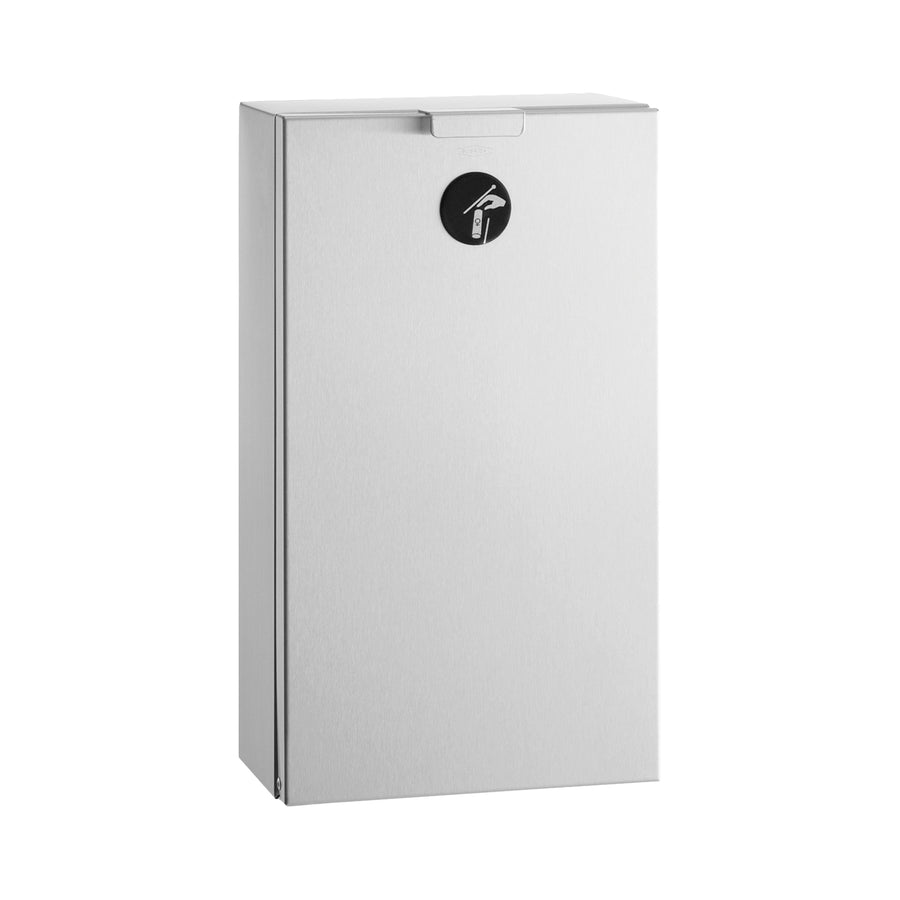 Bobrick B-35139 - Surface-Mounted Sanitary Napkin Disposal, Satin Finish, 0.5-Gallon
