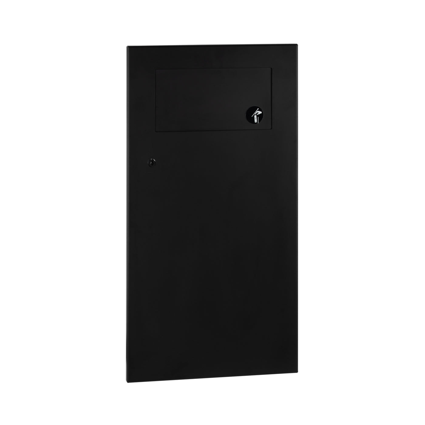 Bobrick B-35633.MBLK - Recessed Waste Receptacle with Disposal Door, Matte Black, 3-Gallon