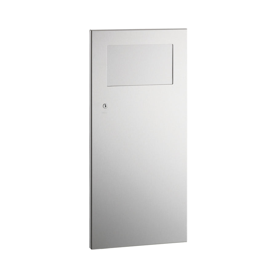 Bobrick B-35633 - Recessed Waste Receptacle with Disposal Door, Satin Finish, 3-Gallon