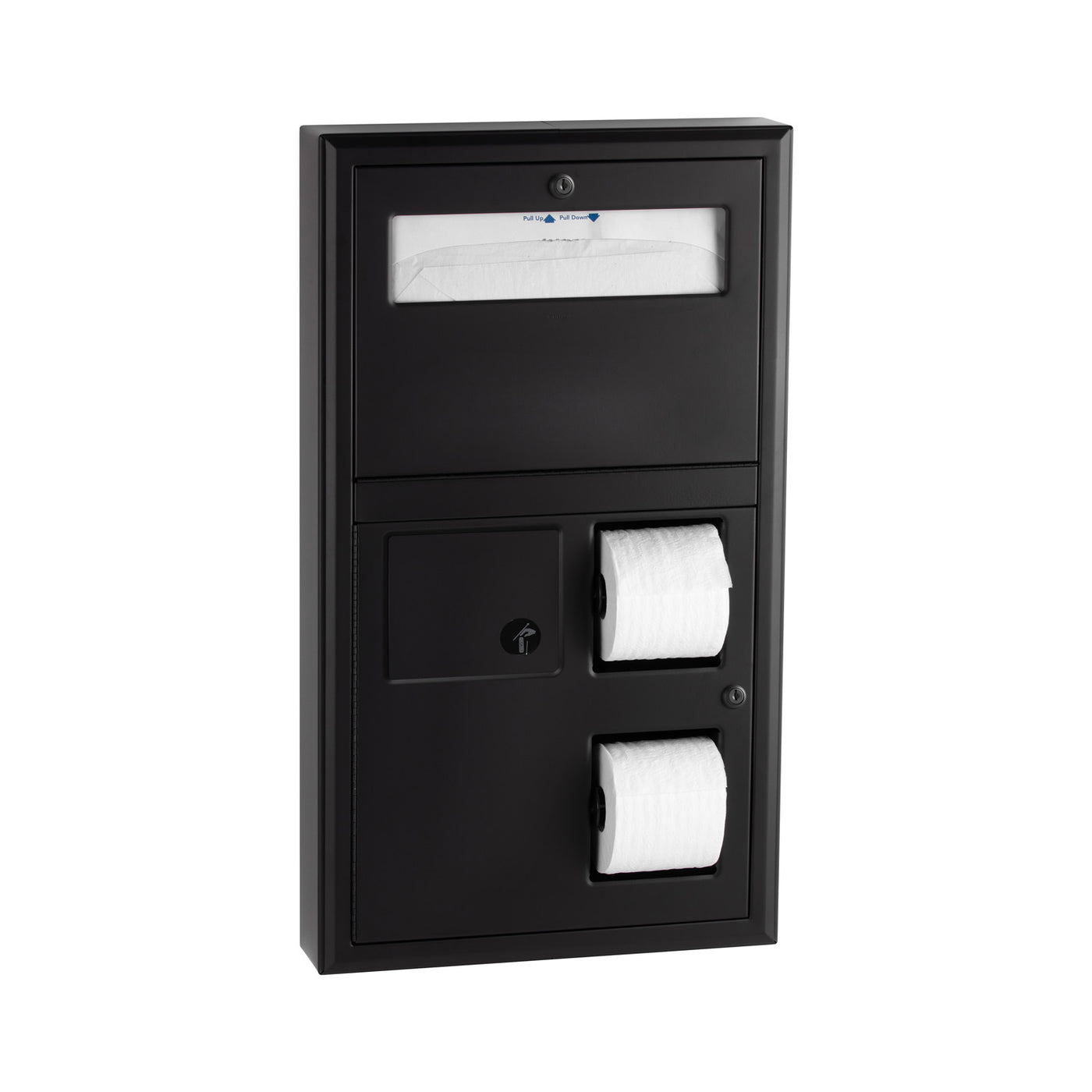 Bobrick B-3579.MBLK - Surface-Mounted Toilet Tissue / Seat Cover Dispenser / Waste Disposal