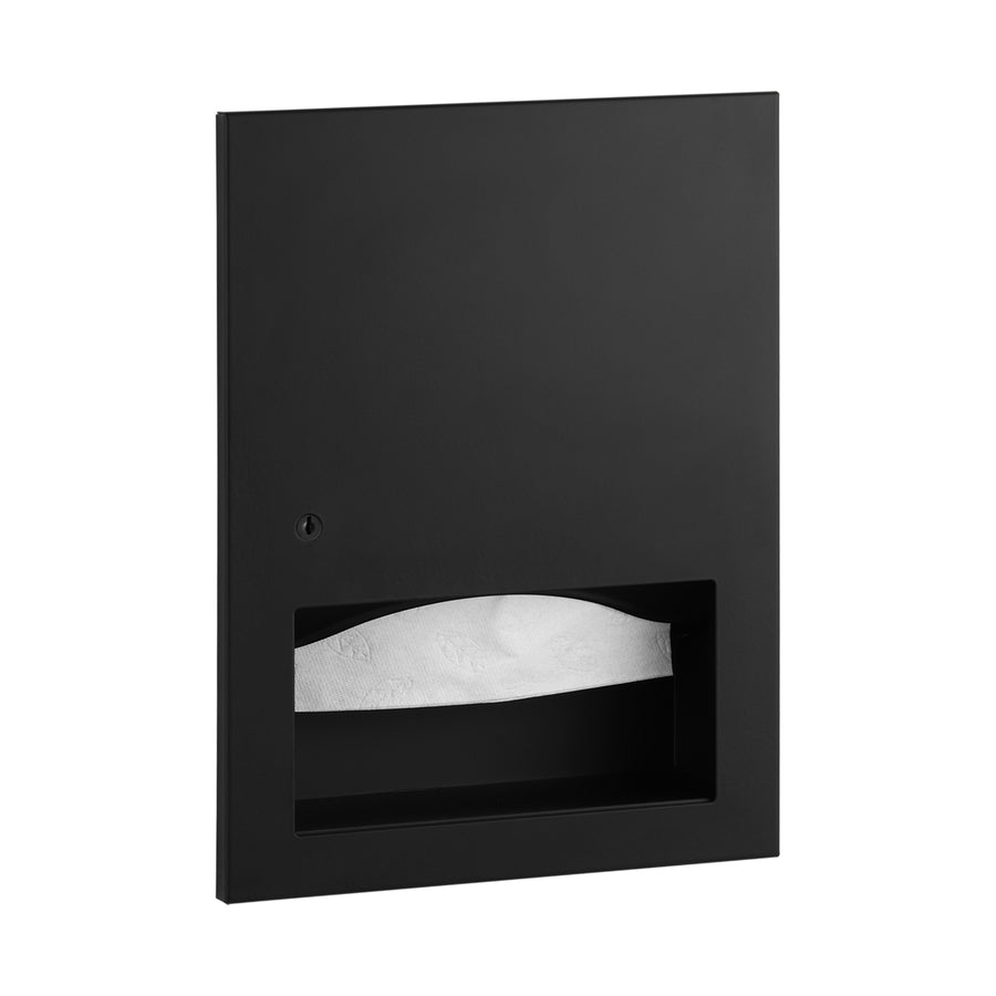 Bobrick B-359033.MBLK - Recessed Paper Towel Dispenser, Matte Black, 400 Multifold Towels