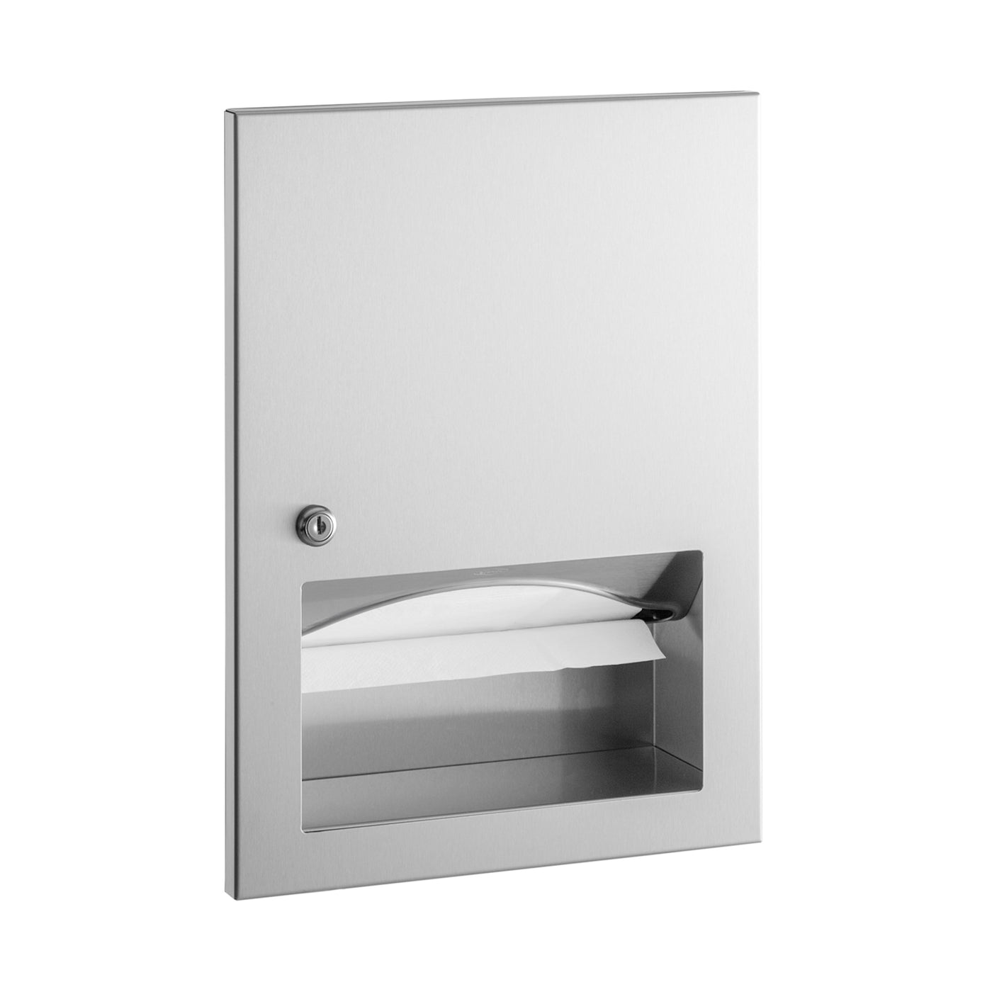 Bobrick B-359033 - Recessed Paper Towel Dispenser, Satin Finish, 400 Multifold Towels