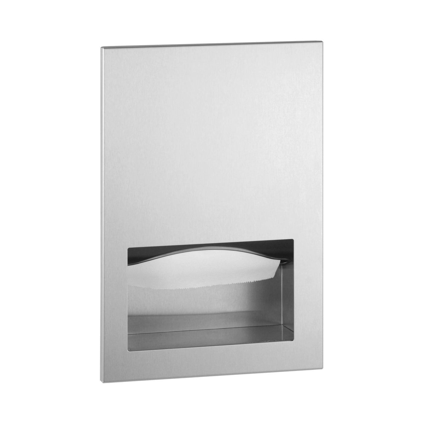 Bobrick B-35903 - Recessed Paper Towel Dispenser, Friction-Catch, Matte Black, 400 Multifold Towels