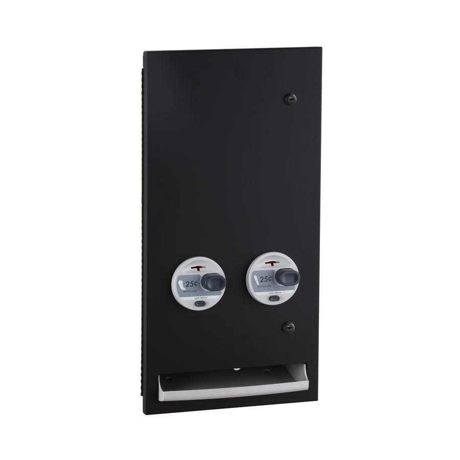 Bobrick B-37063.MBLK 25 - Recessed Napkin-Tampon Dispenser, 25-Cent Operation, Matte Black