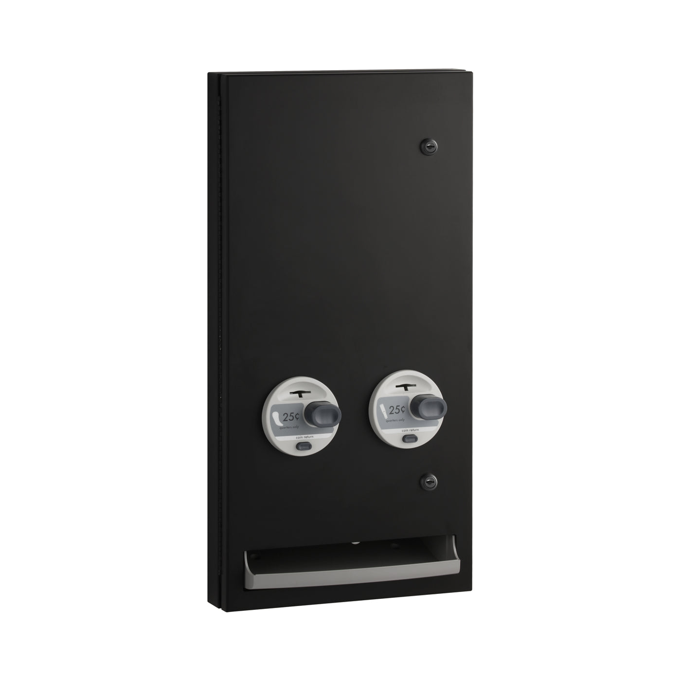 Bobrick B-370634.MBLK 25 - Semi-Recessed Napkin-Tampon Dispenser, 25-Cent Operation, Matte Black