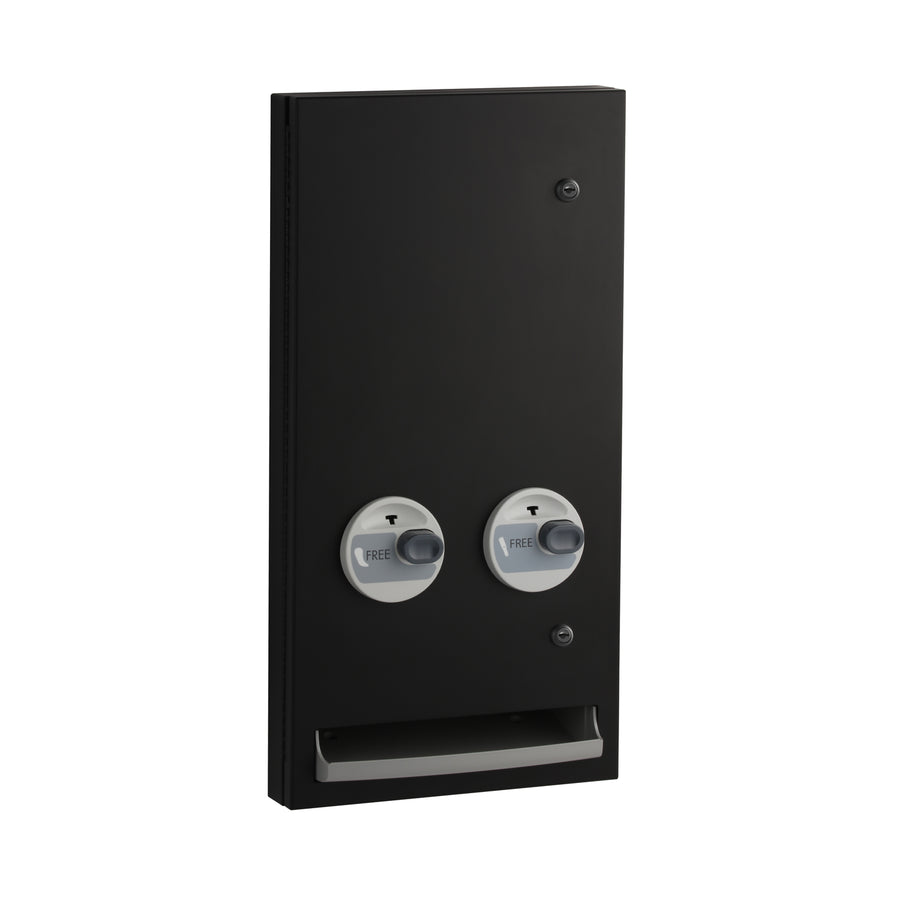 Bobrick B-370634.MBLK C - Semi-Recessed Napkin-Tampon Dispenser, Free Operation, Matte Black