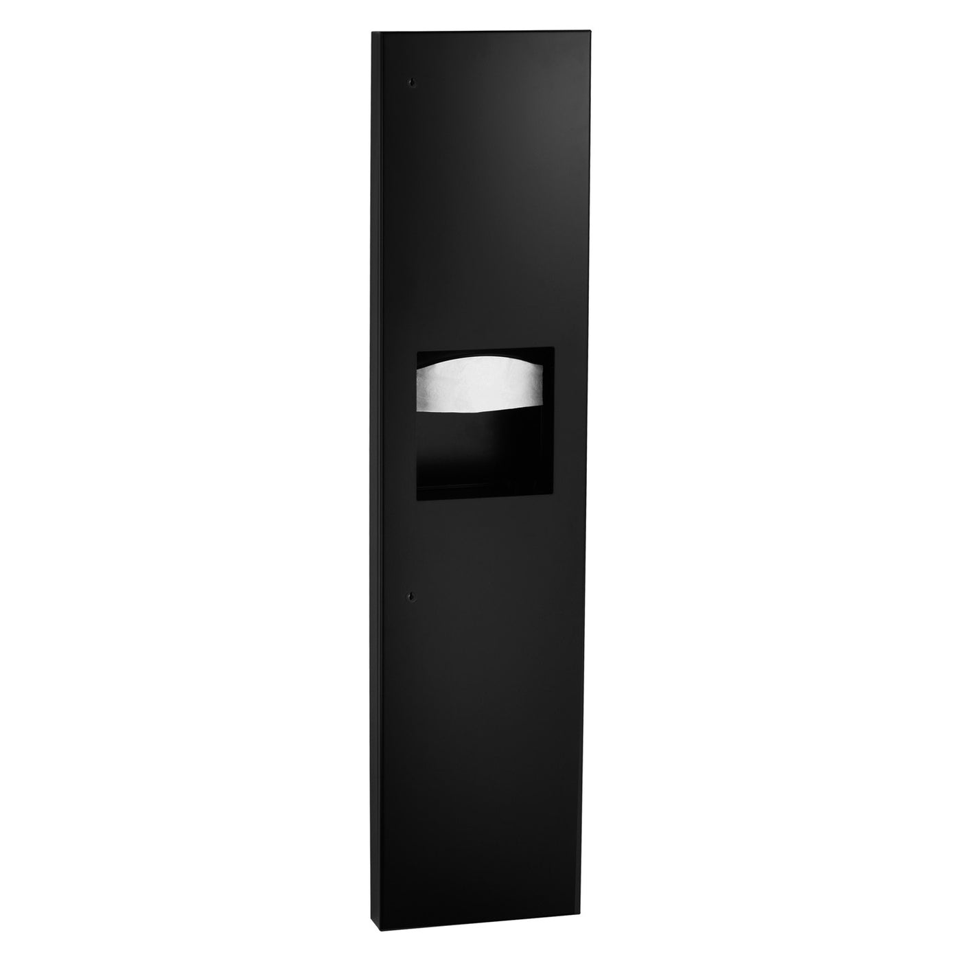 Bobrick B-38032.MBLK - Semi-Recessed Paper Towel Dispenser and Waste Receptacle, Matte Black, 6.3-Gallon Waste