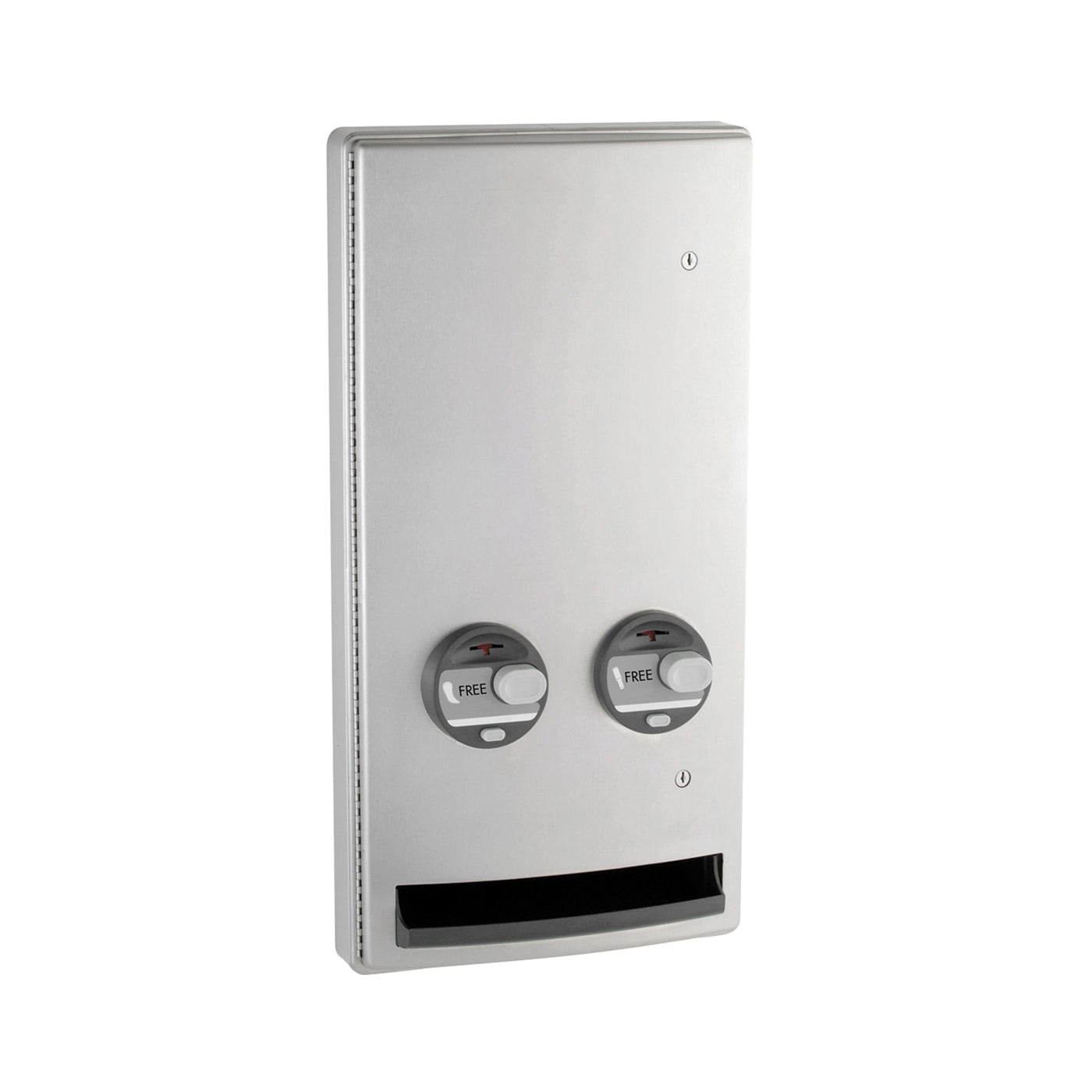 Bobrick B-47064C - Semi-Recessed Napkin-Tampon Dispenser, Free Operation, Satin Finish
