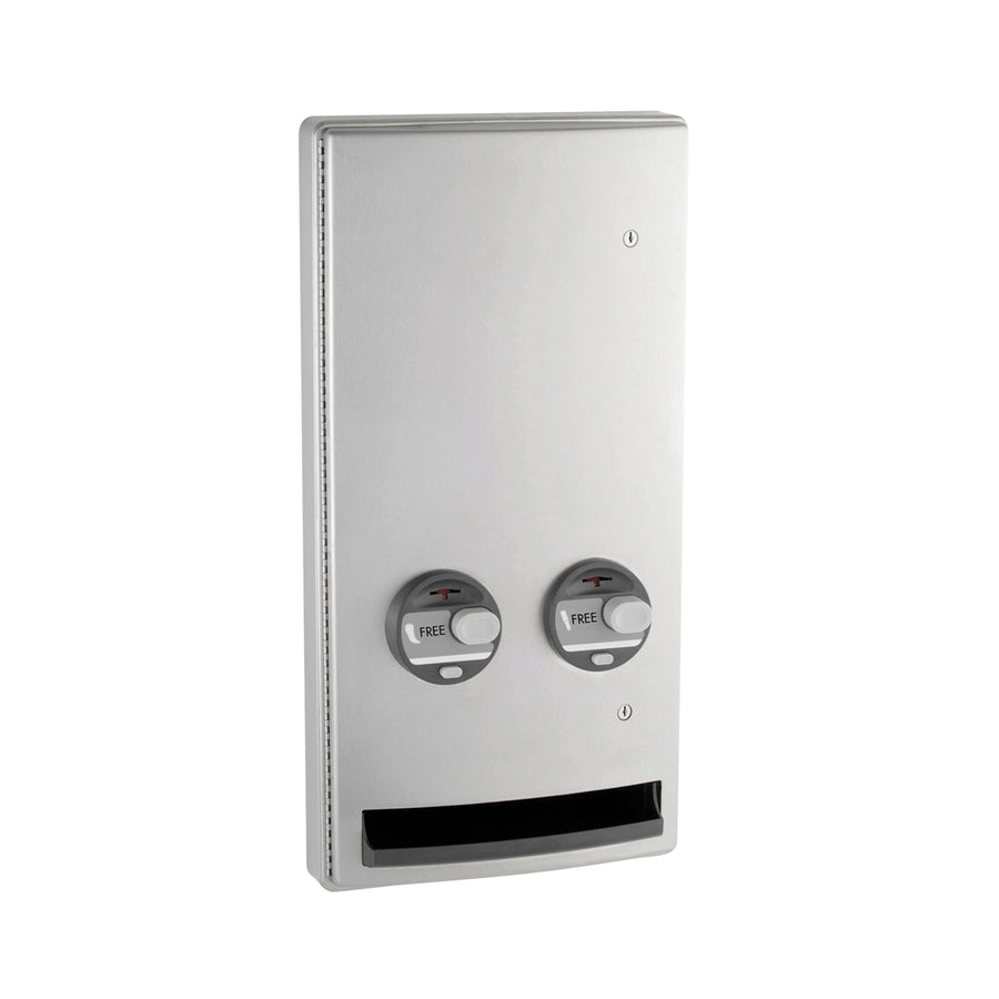 Bobrick B-47064C - Semi-Recessed Napkin-Tampon Dispenser, Free Operation, Satin Finish