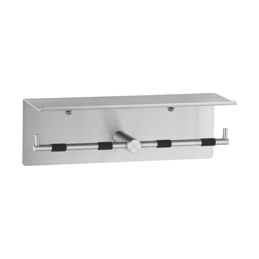 Bobrick B-540 - Surface-Mounted Toilet Tissue Dispenser and Utility Shelf, Satin Finish, Two Rolls